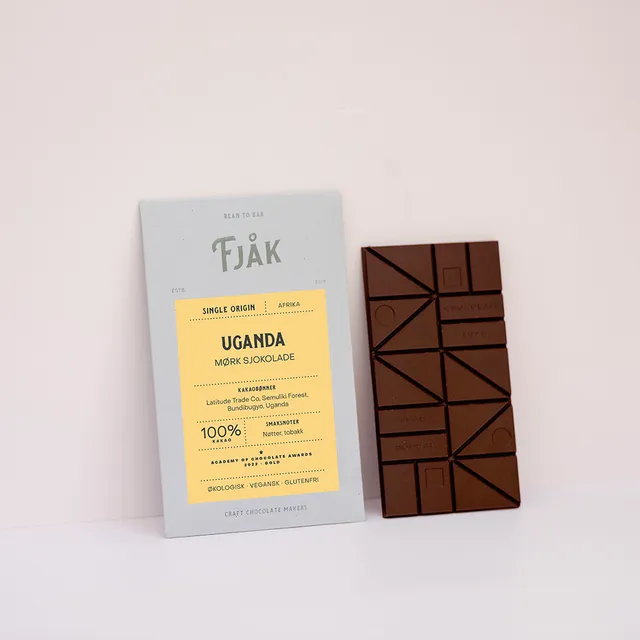 Fjåk Sjokolade 100% Uganda hořká čokoláda bez cukru