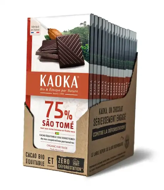 Kaoka hořká čokoláda 75% São Tomé 17 ks