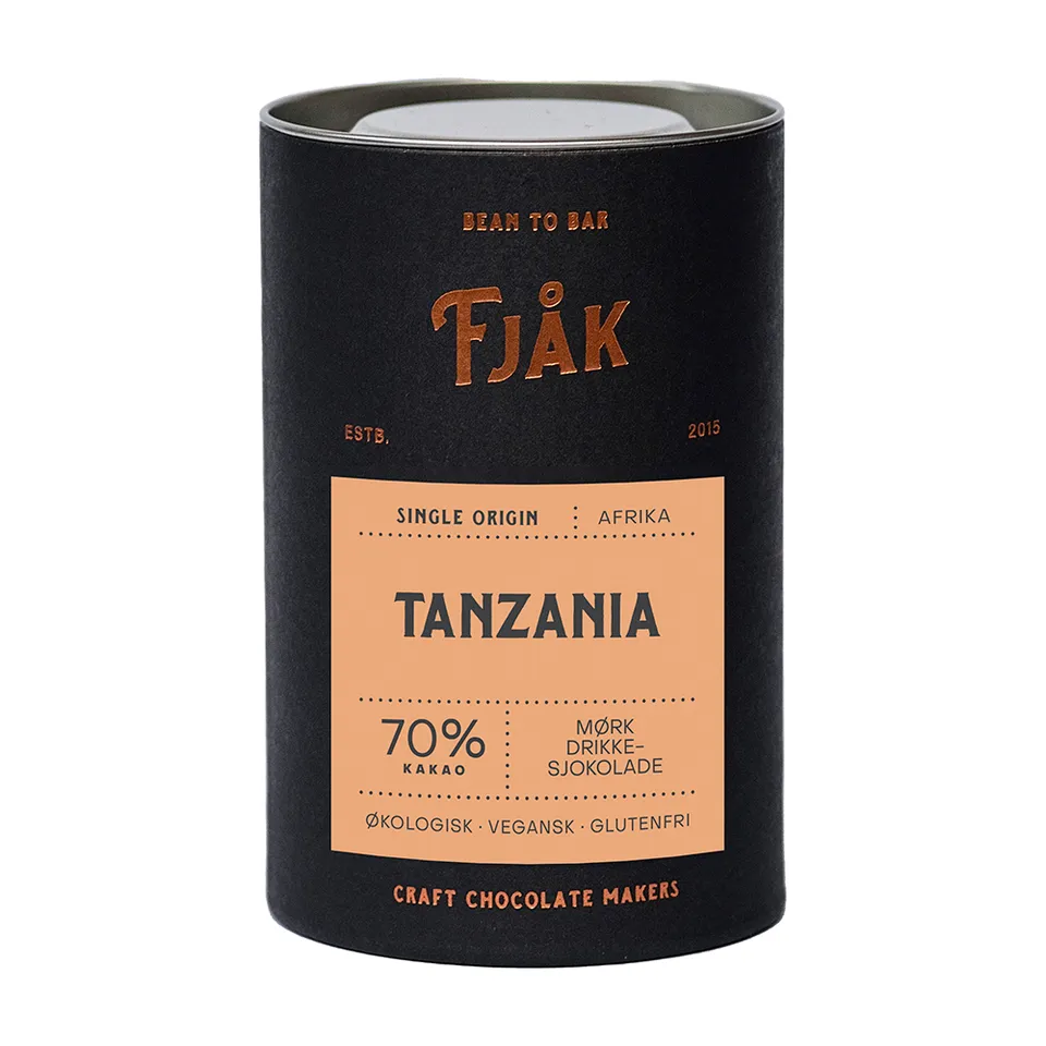 FJAK SJOKOLADE Single Origin 70% Tanzania pitná čokoláda hořká