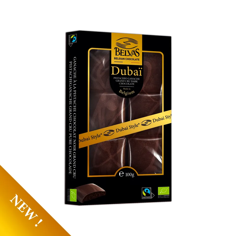 Belvas Dubai Style hořká čokoláda pistácie ganache 100 g