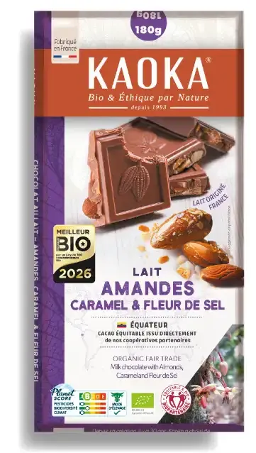 Kaoka mléčná čokoláda mandle karamel mořská sůl