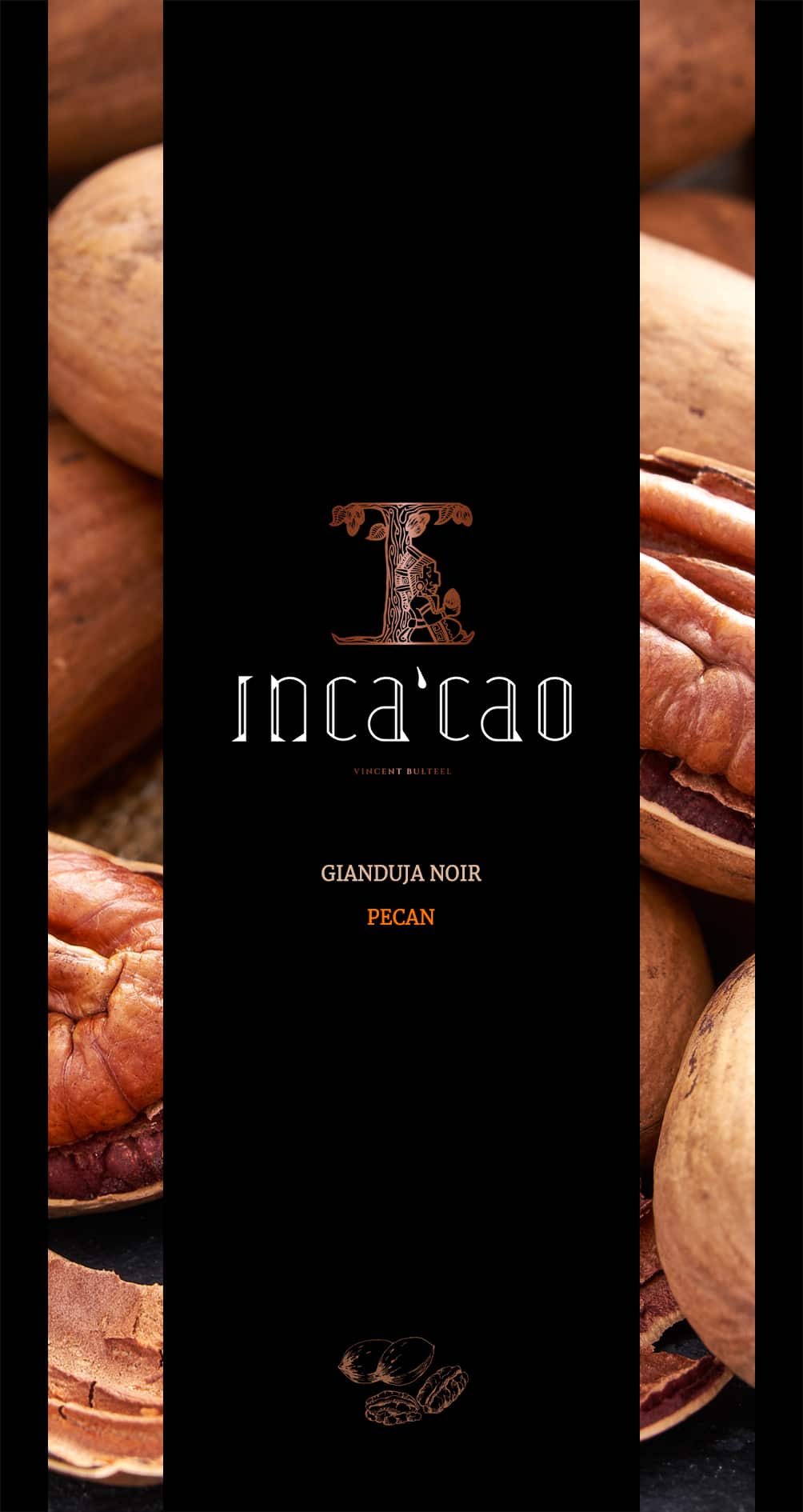 Incacao Gianduja Dark čokoláda Pécan 30 % pekanů
