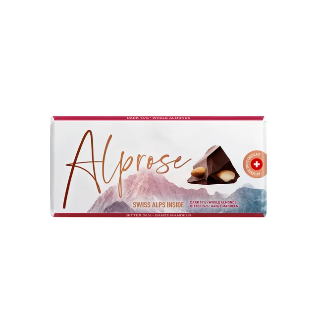 Alprose Tablets Dark 74% čokoláda 100 g mandle hořká