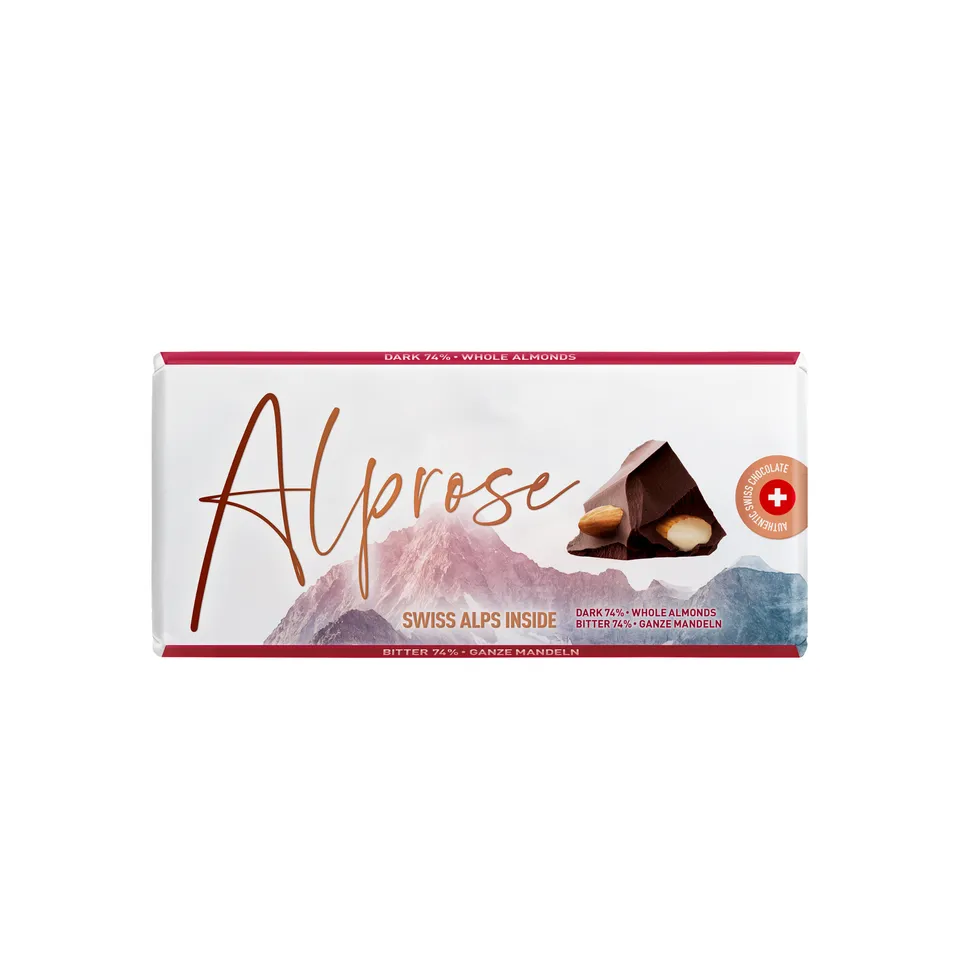 Alprose Tablets Dark 74% čokoláda 100 g mandle hořká