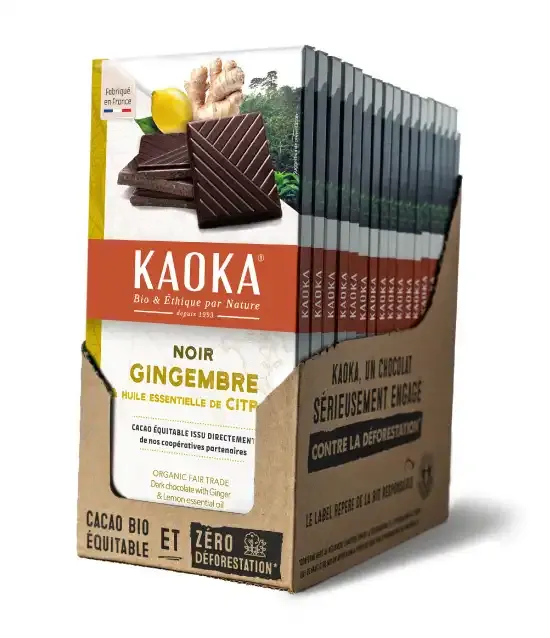 Kaoka hořká čokoláda zázvor citron 17 ks