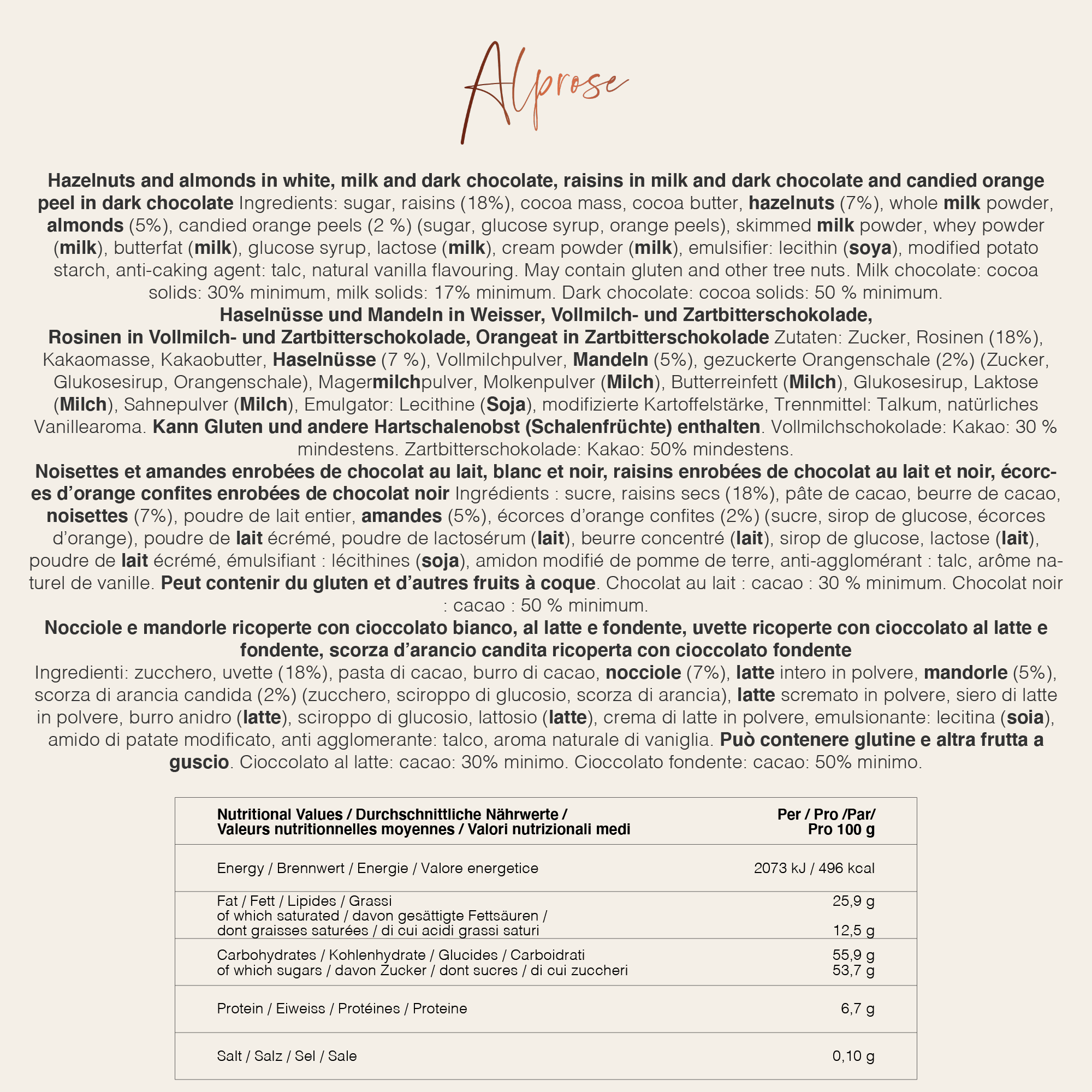 Alprose Mixed Selection dražé čokoládové mix ořechy
