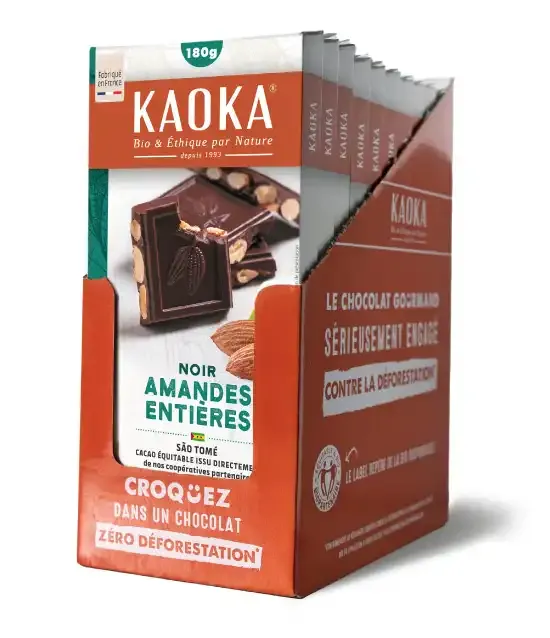 Kaoka hořká čokoláda s mandlemi 10×180 g
