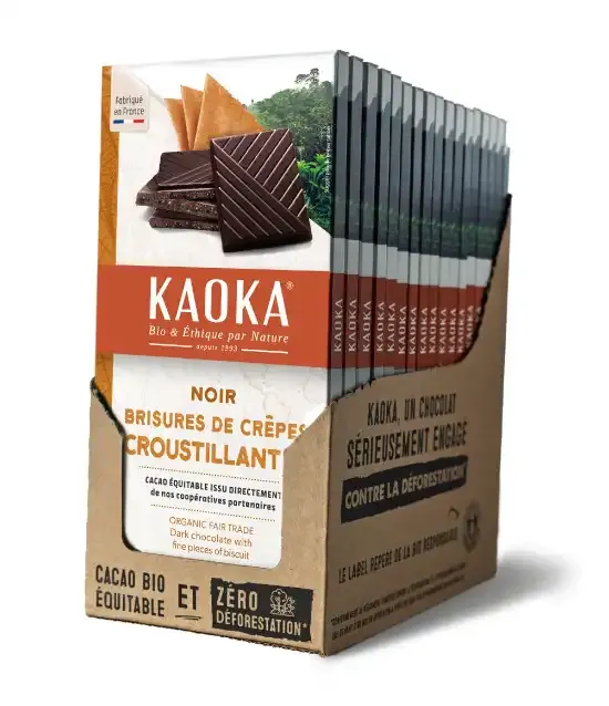 Kaoka hořká čokoláda křupinky 17 ks