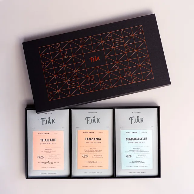 FJAK Sjokolade Single Origin dárková sada čokolád