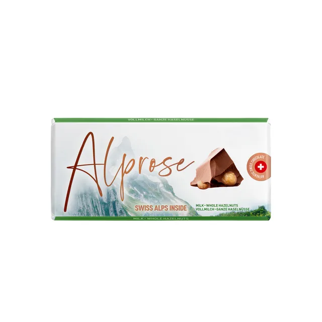 Alprose Milk mléčná čokoláda 100 g celé lískové ořechy