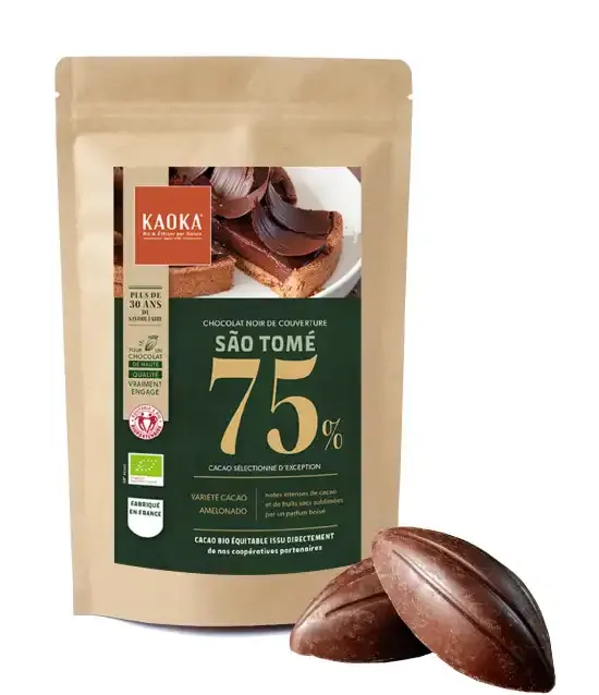 Kaoka São Tomé 75% čokoláda na vaření 250 g