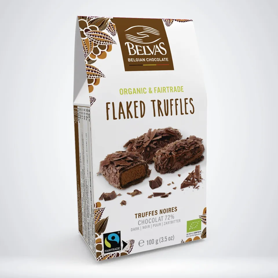 Belvas Truffes Paillettes lanýže 100 g 72% kakaa