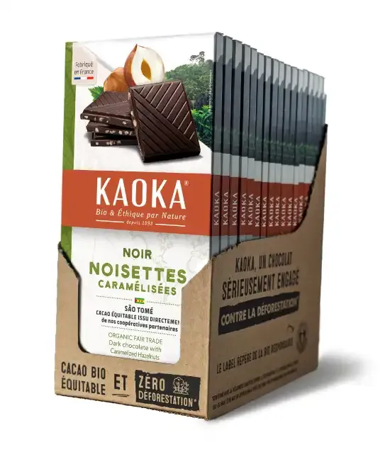 Kaoka Noir 66% hořká čokoláda lískový ořech 17 ks