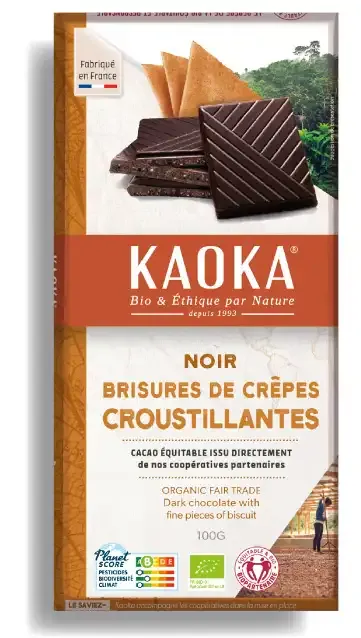 Kaoka hořká čokoláda s kousky palačinek křupavá