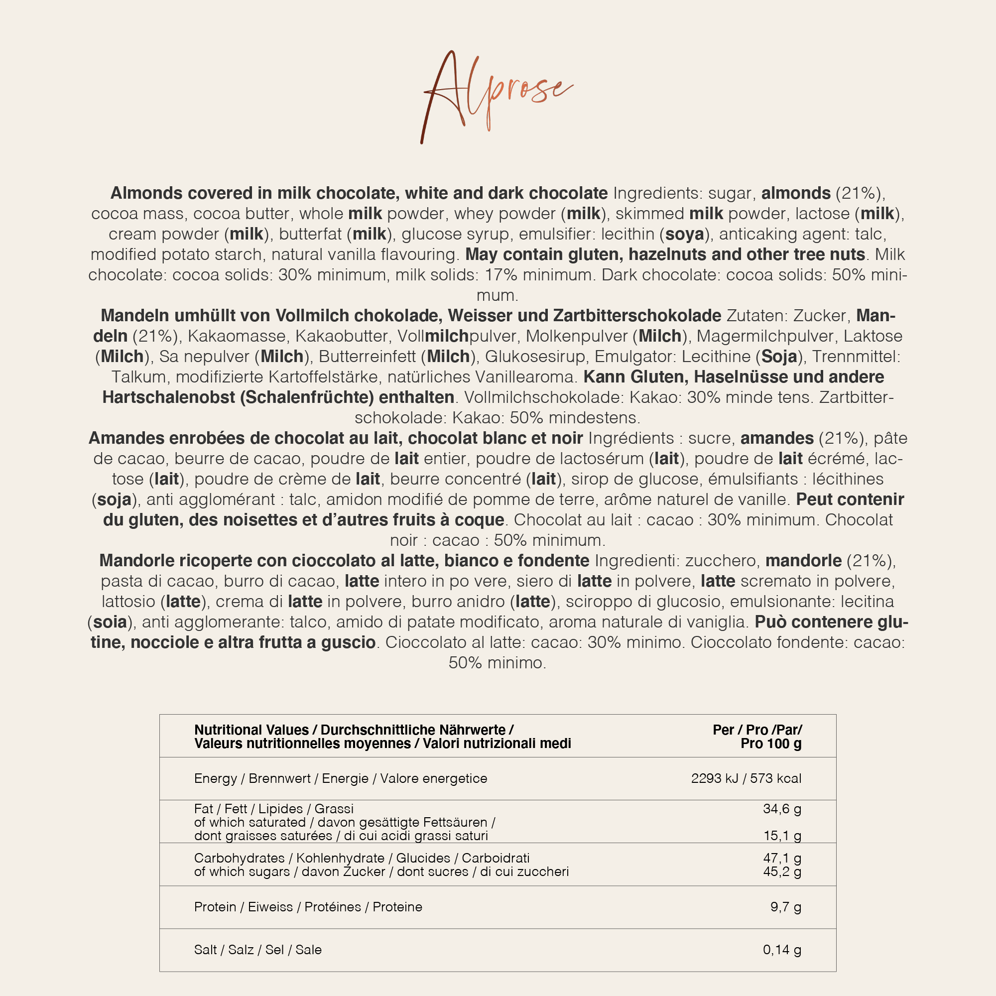 Alprose Dragées Almonds mandle v čokoládě
