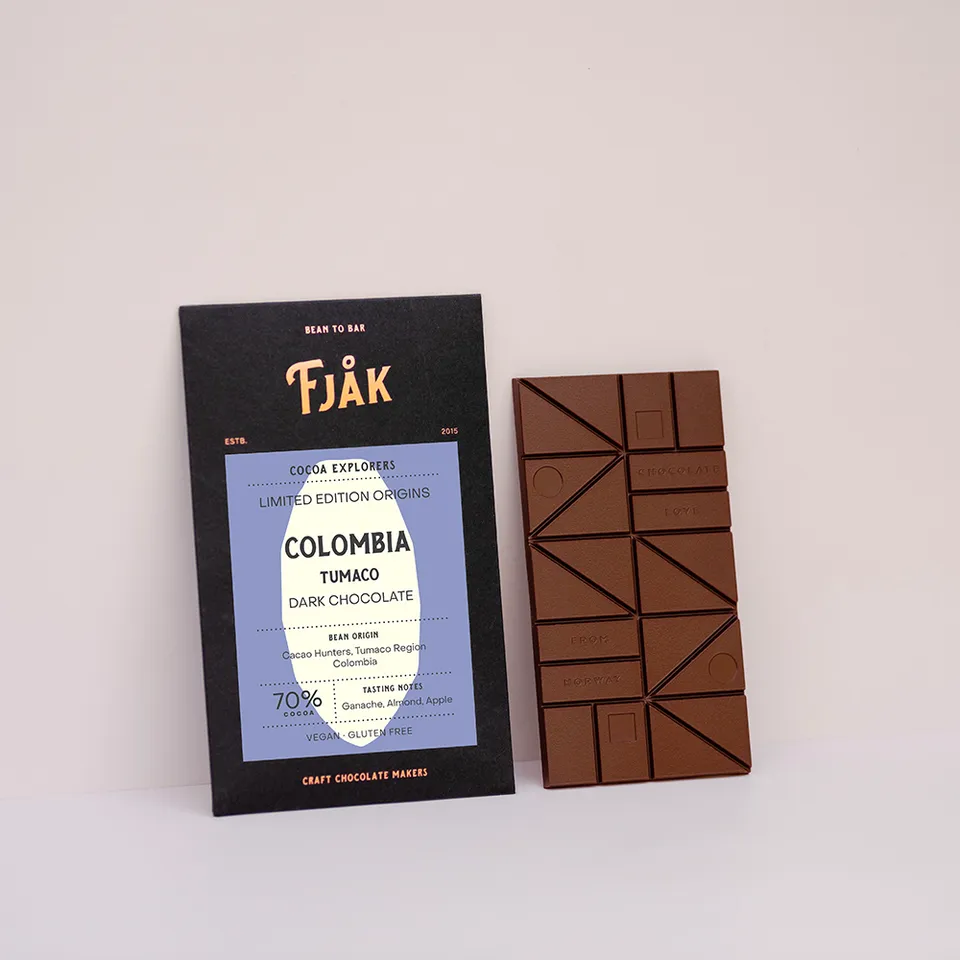 FJAK Sjokolade Tumaco 70% hořká čokoláda Kolumbie