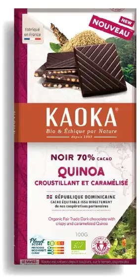Kaoka 70% hořká čokoláda quinoa křupavá