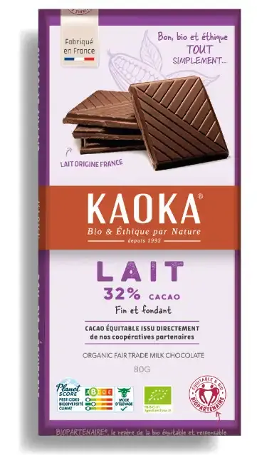 Kaoka mléčná čokoláda 32% 80 g jemná
