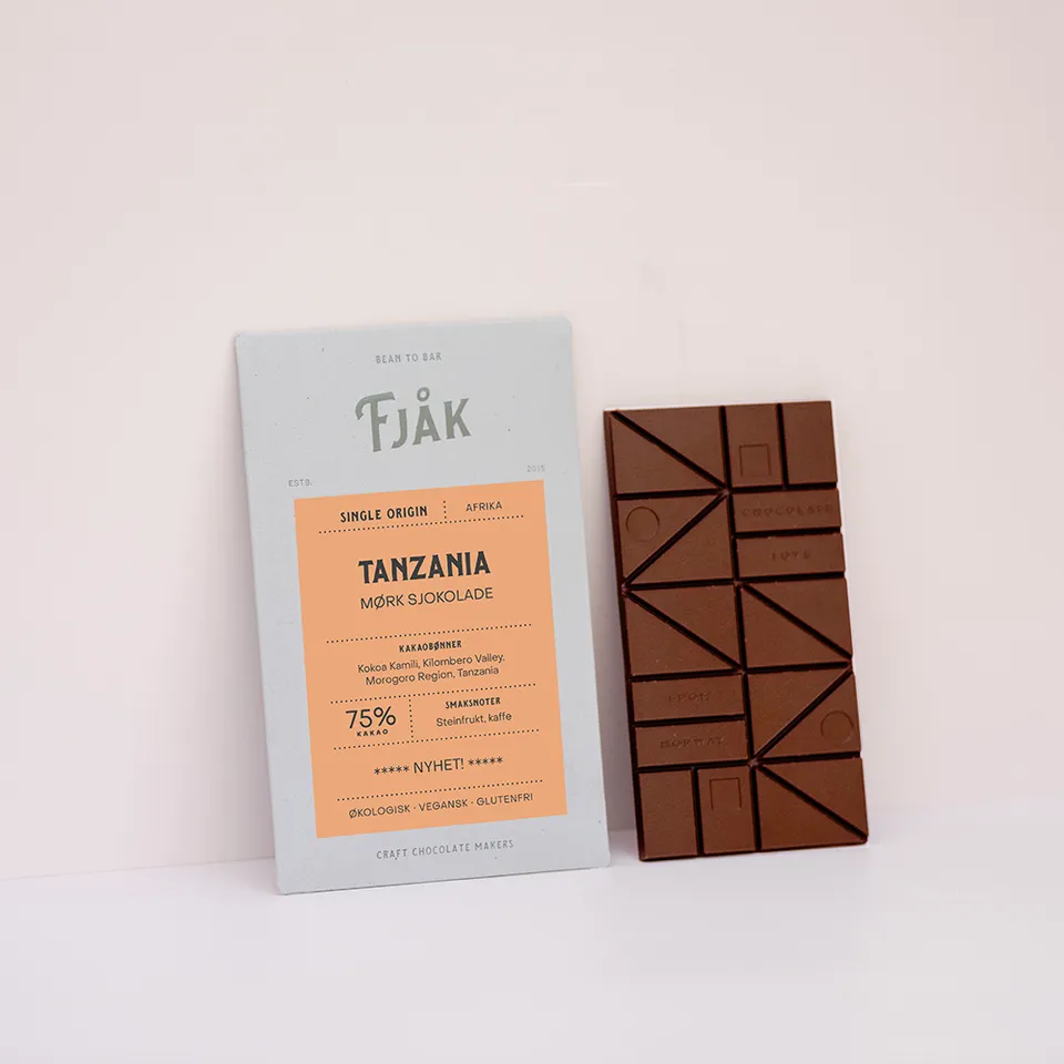 FJAK SJOKOLADE 75% Tanzania Kokoa Kamilli hořká čokoláda
