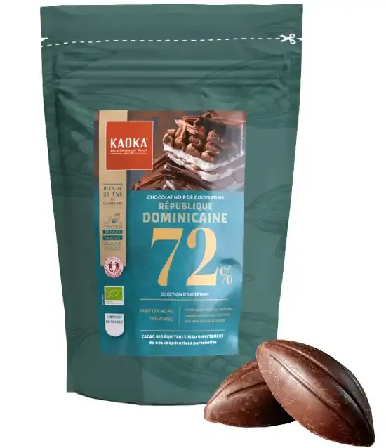 Kaoka 72% hořká čokoláda na vaření 1 kg Dominikánská republika