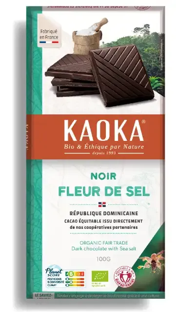 Kaoka hořká čokoláda s mořskou solí 70 % kakaa