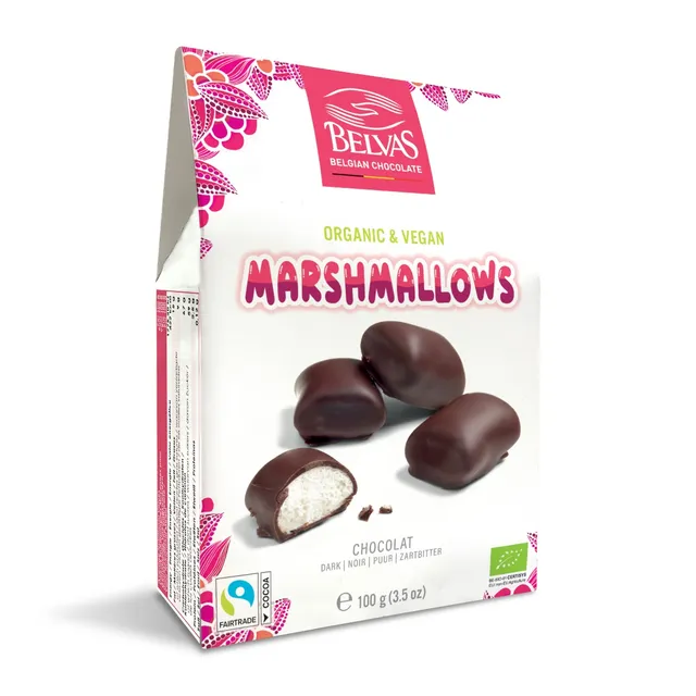 Belvas Marshmallows hořká čokoláda 100 g vegan