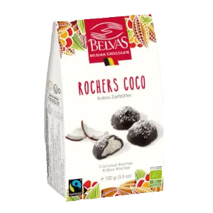 Belvas Coconut Clusters hořká 72 % kokos 100 g