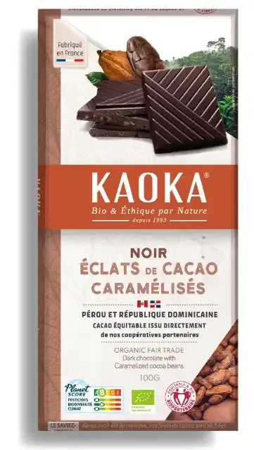 Kaoka hořká čokoláda 70% s karamelizovanými boby