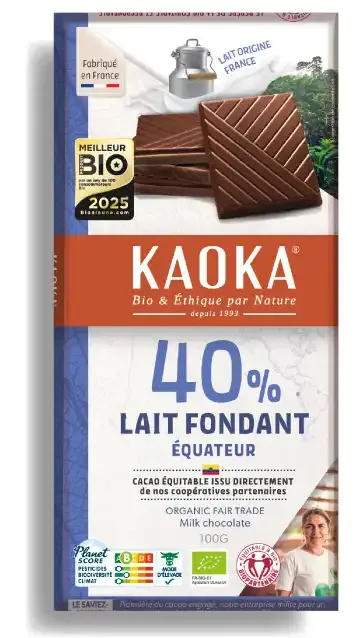 Kaoka mléčná čokoláda 40% Ekvádor 100 g fondánová