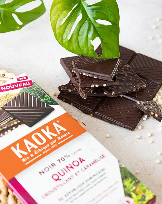 Kaoka 70% hořká čokoláda quinoa křupavá