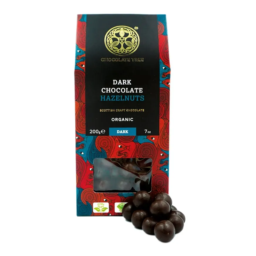 Chocolate Tree Dark Hazelnuts lískové ořechy v čokoládě hořká