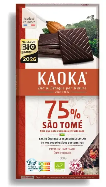 Kaoka hořká čokoláda 75% São Tomé