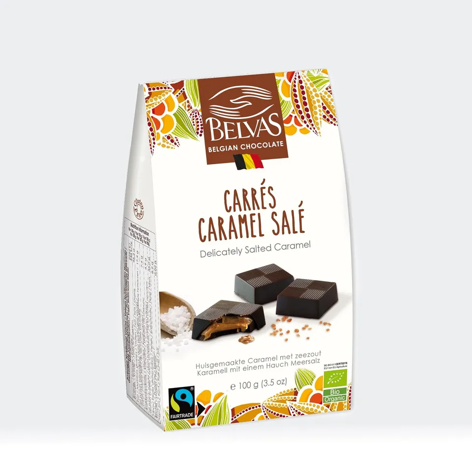 Belvas Carrés slaný karamel čokoláda 100 g bez lepku