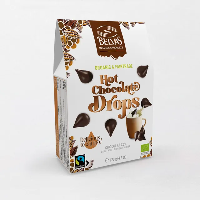 Belvas Hot Chocolate drops hořká 72% 120 g