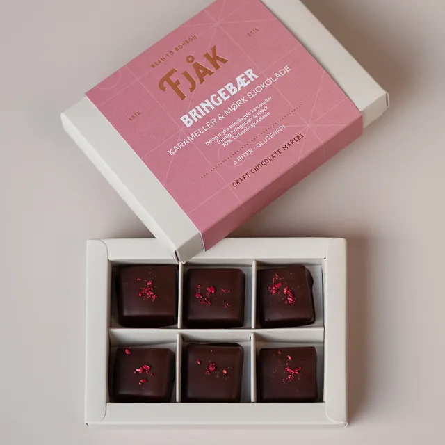 FJAK Raspberry Caramels 70% hořká čokoláda malina