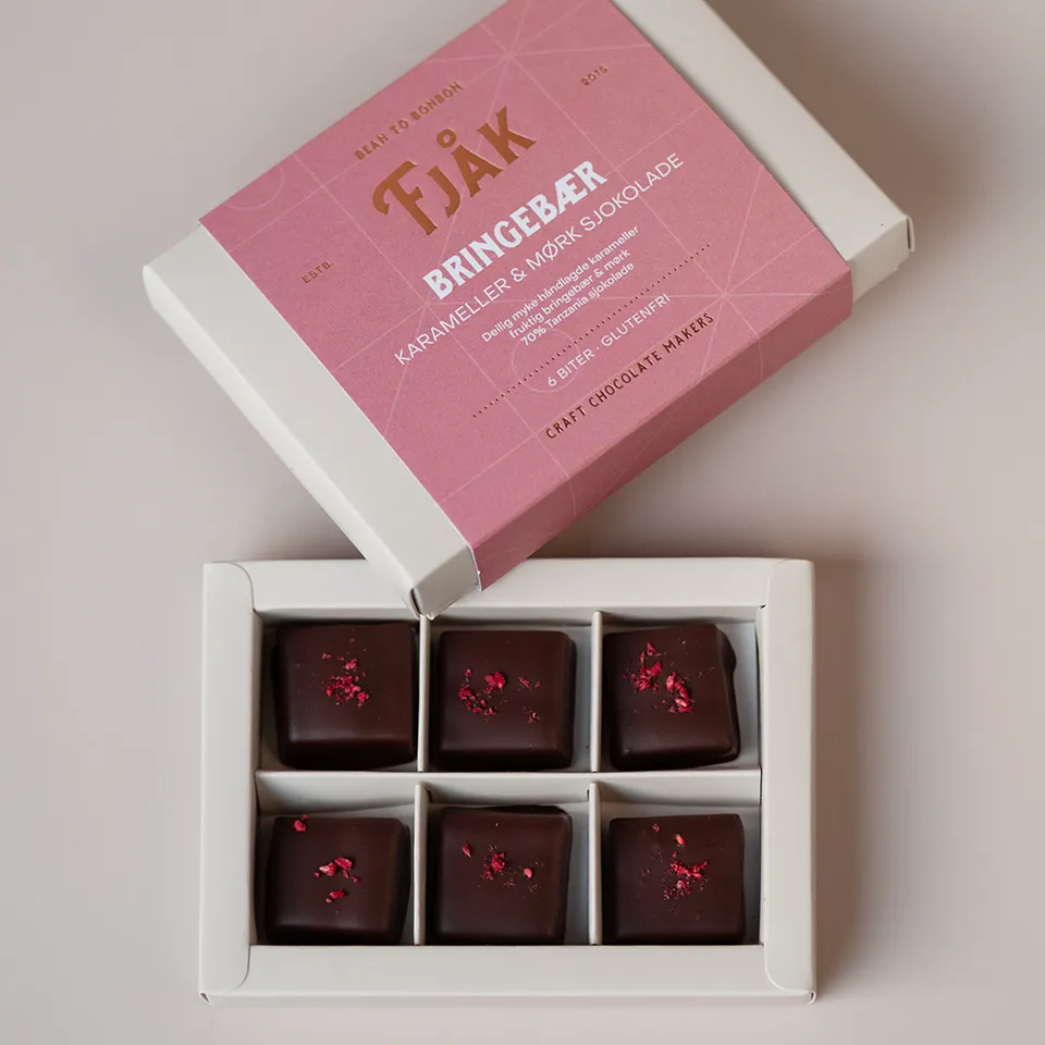 FJAK Raspberry Caramels 70% hořká čokoláda malina