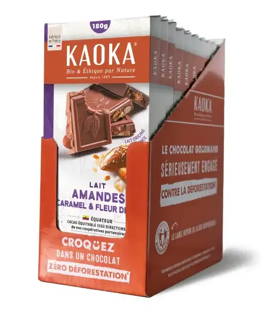 Kaoka mléčná čokoláda mandle karamel sůl 17 ks