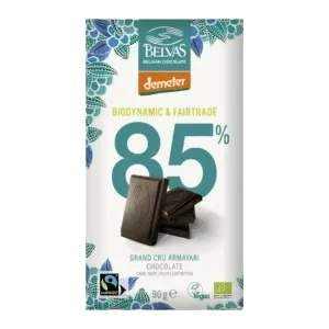 Belvas Black hořká čokoláda 85 % Demeter