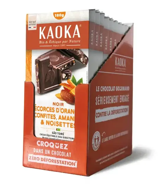 Kaoka horka cokolada pomeranc mandle 10x180 g