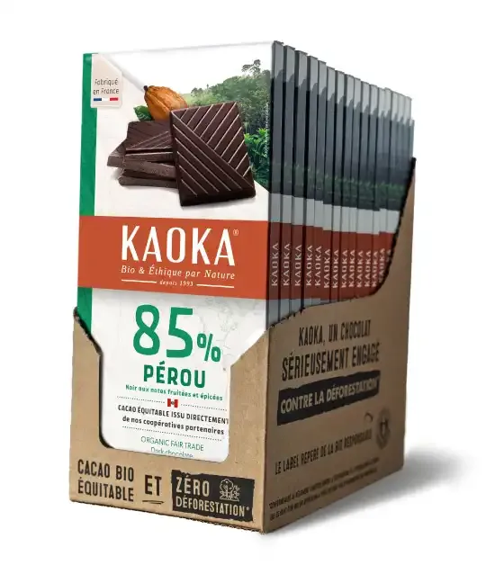 Kaoka Pure Origine 85% hořká čokoláda Peru karton 17 ks