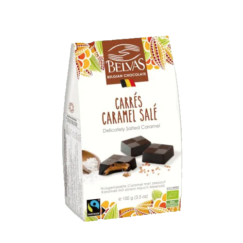 Belvas Salted Caramel Squares čokoláda 100 g