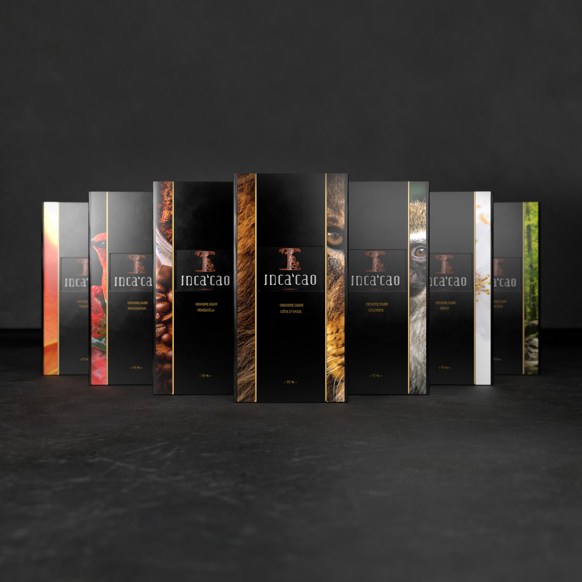 Incacao Origine Dark 70% čokoláda Collection sada