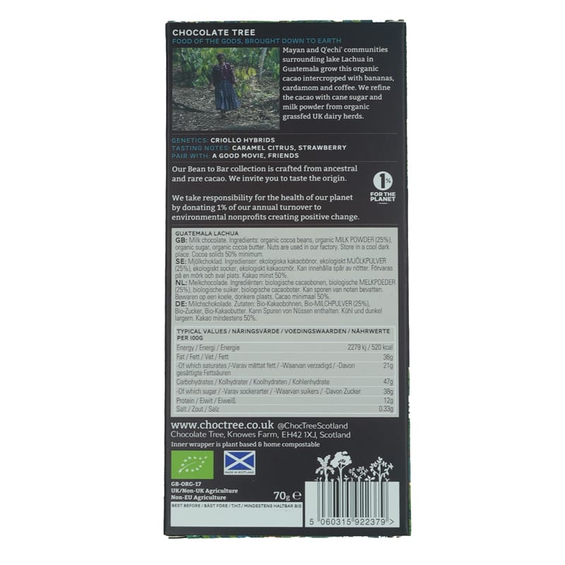 Chocolate Tree Guatemala Lachua Milk 50% čokoláda mléčná