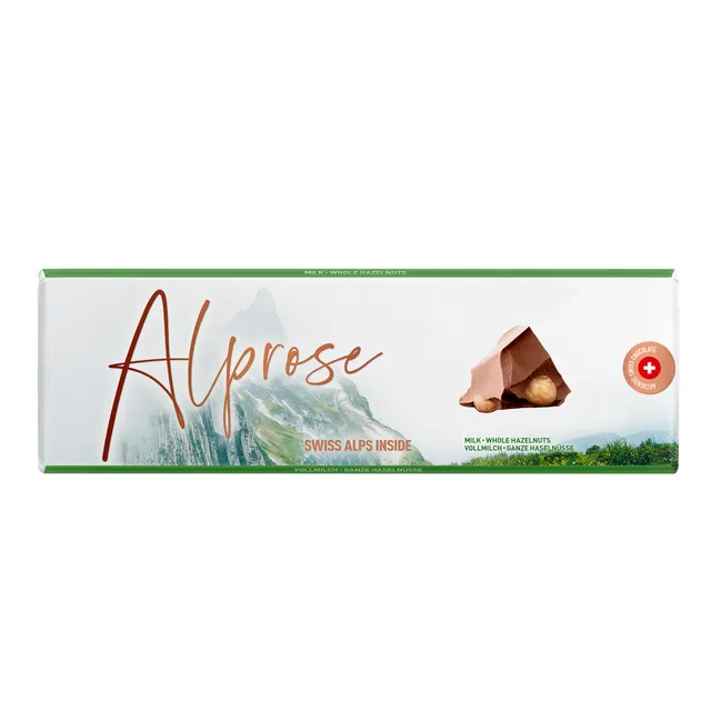 Alprose Milk mléčná čokoláda celé oříšky 300 g