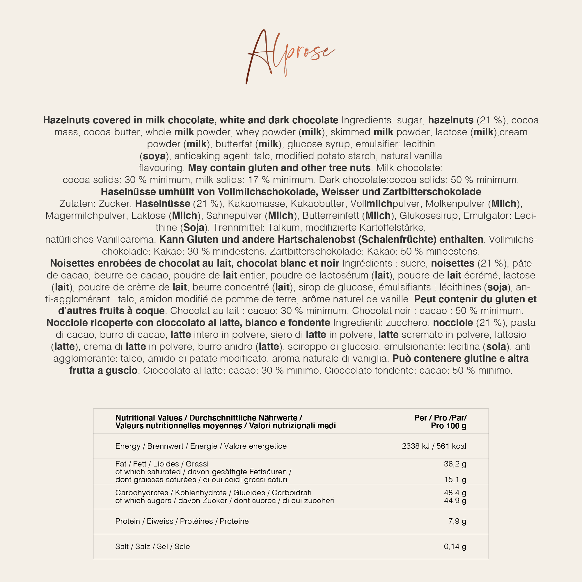 Alprose Dragées Hazelnuts dražé lískový ořech