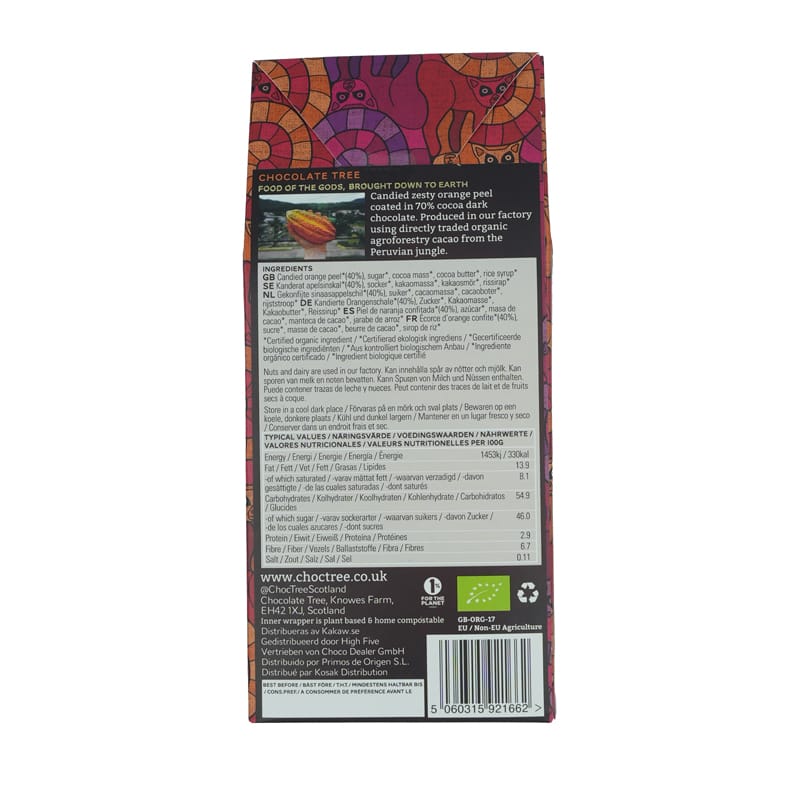 Chocolate Tree Dark Chocolate Orange Peel hořká pomerančová 70% kakaa