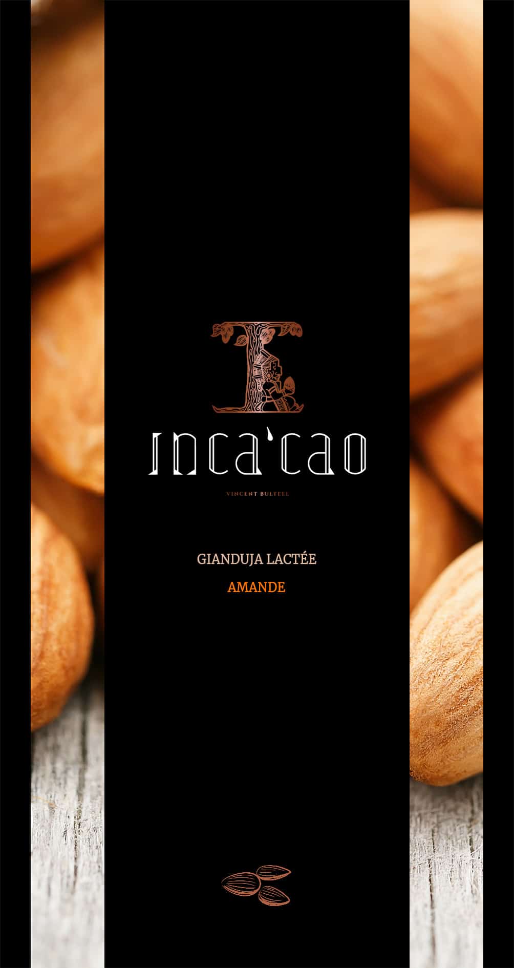 Incacao Gianduja Lactée Marcona Amande mléčná čokoláda mandle