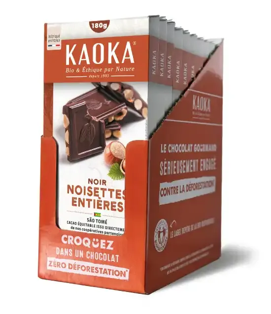 Kaoka Noir 180g hořká čokoláda lískové ořechy 10 ks