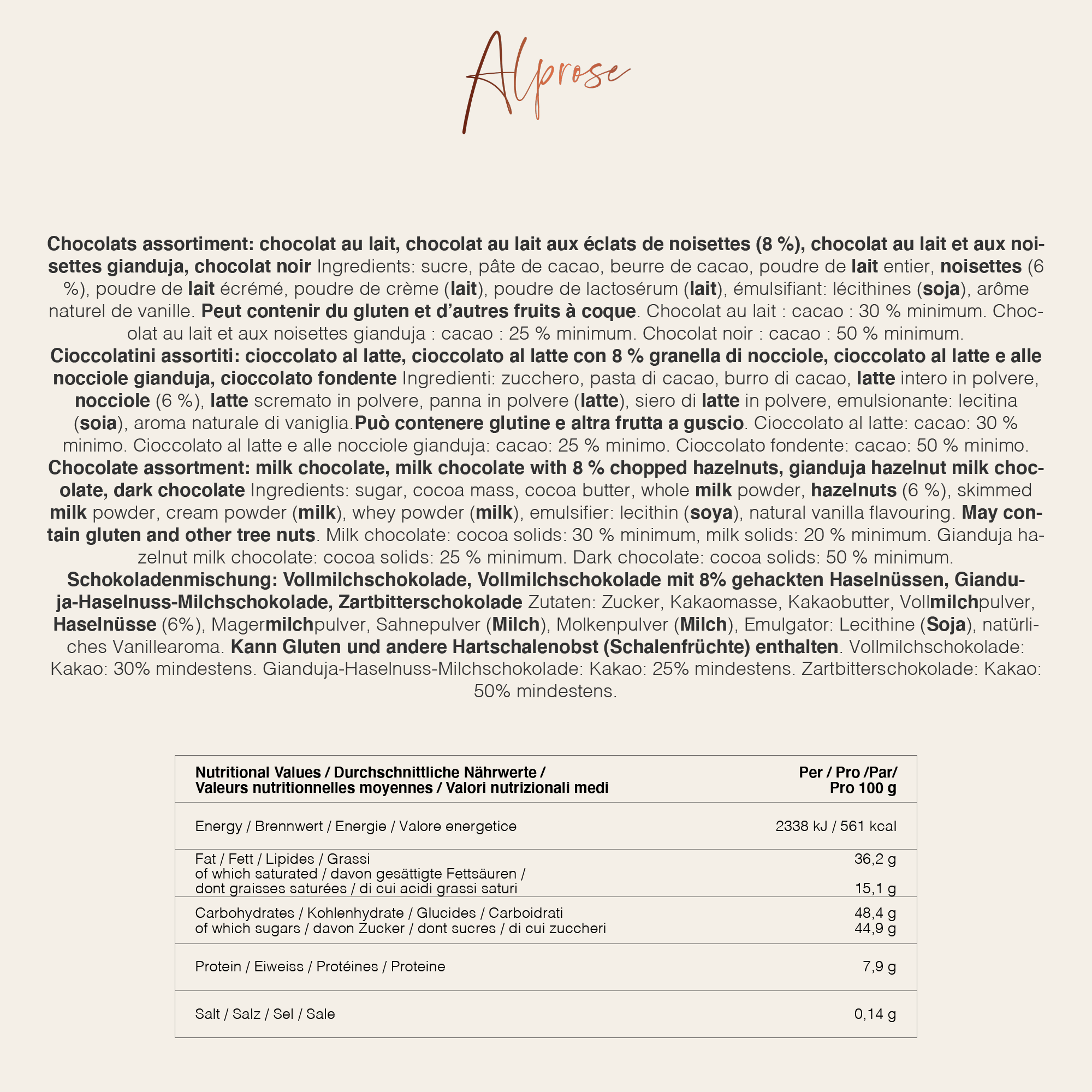 Alprose Napolitains Classic Mix napolitánky mléčné
